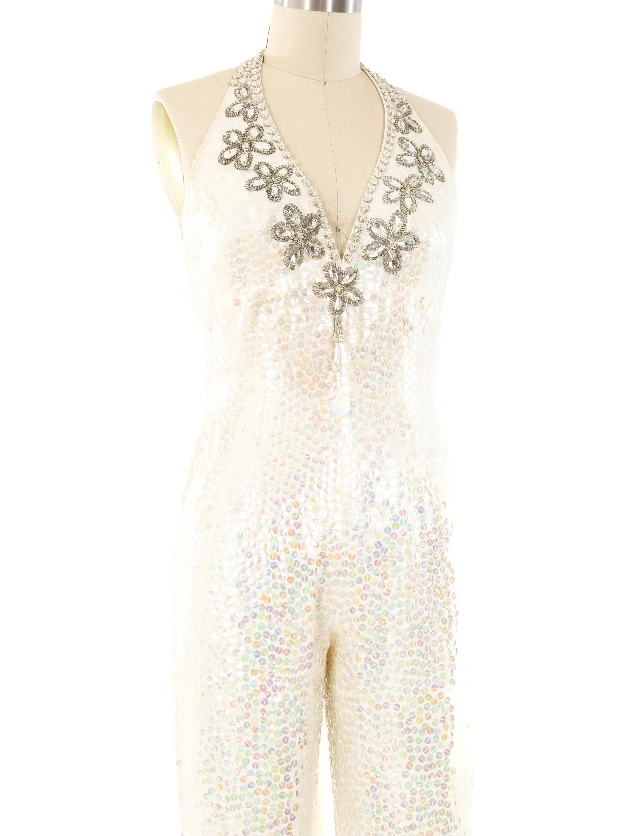 1970's Sequin Embellished Jumpsuit Ensemble