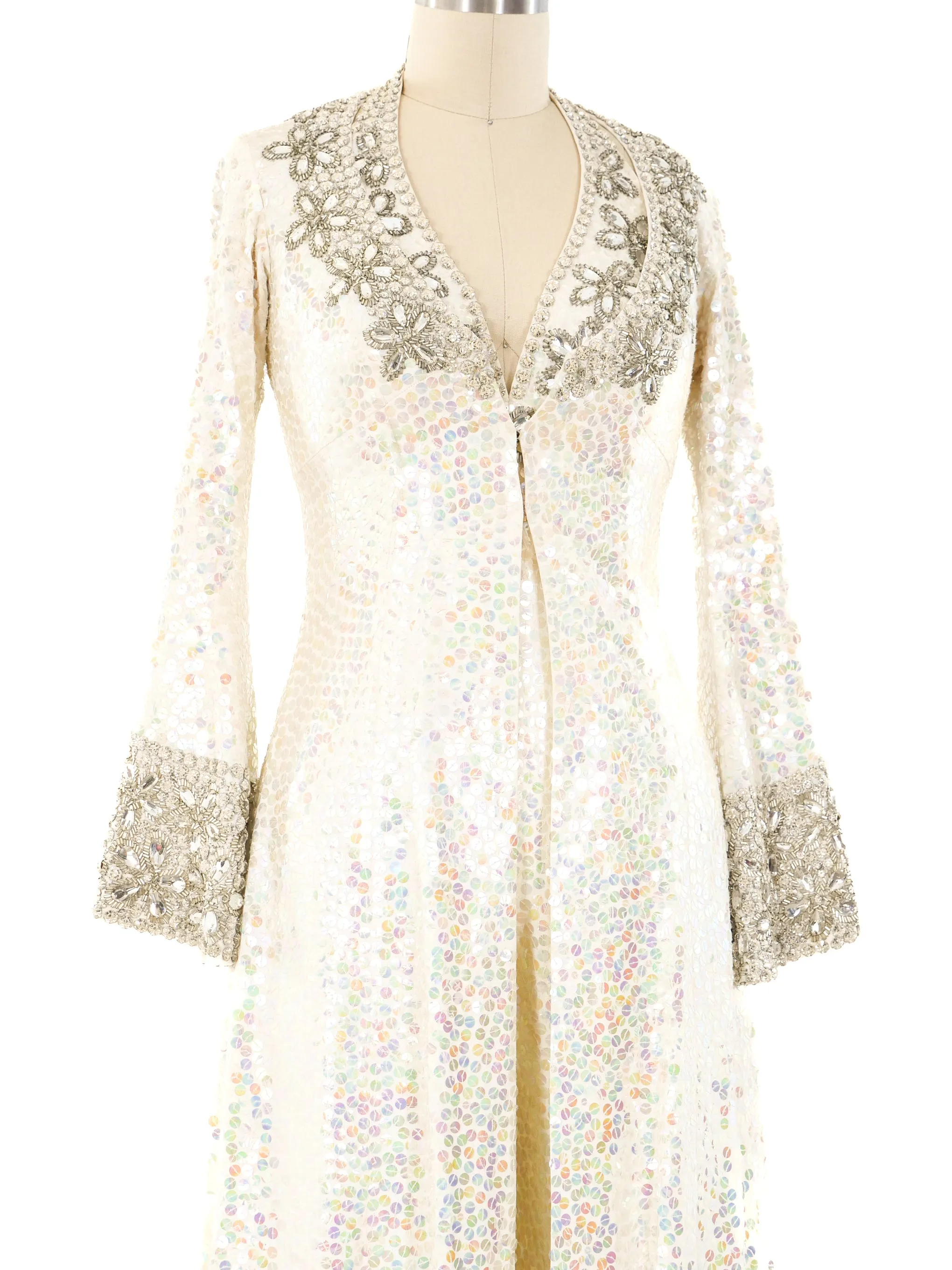 1970's Sequin Embellished Jumpsuit Ensemble