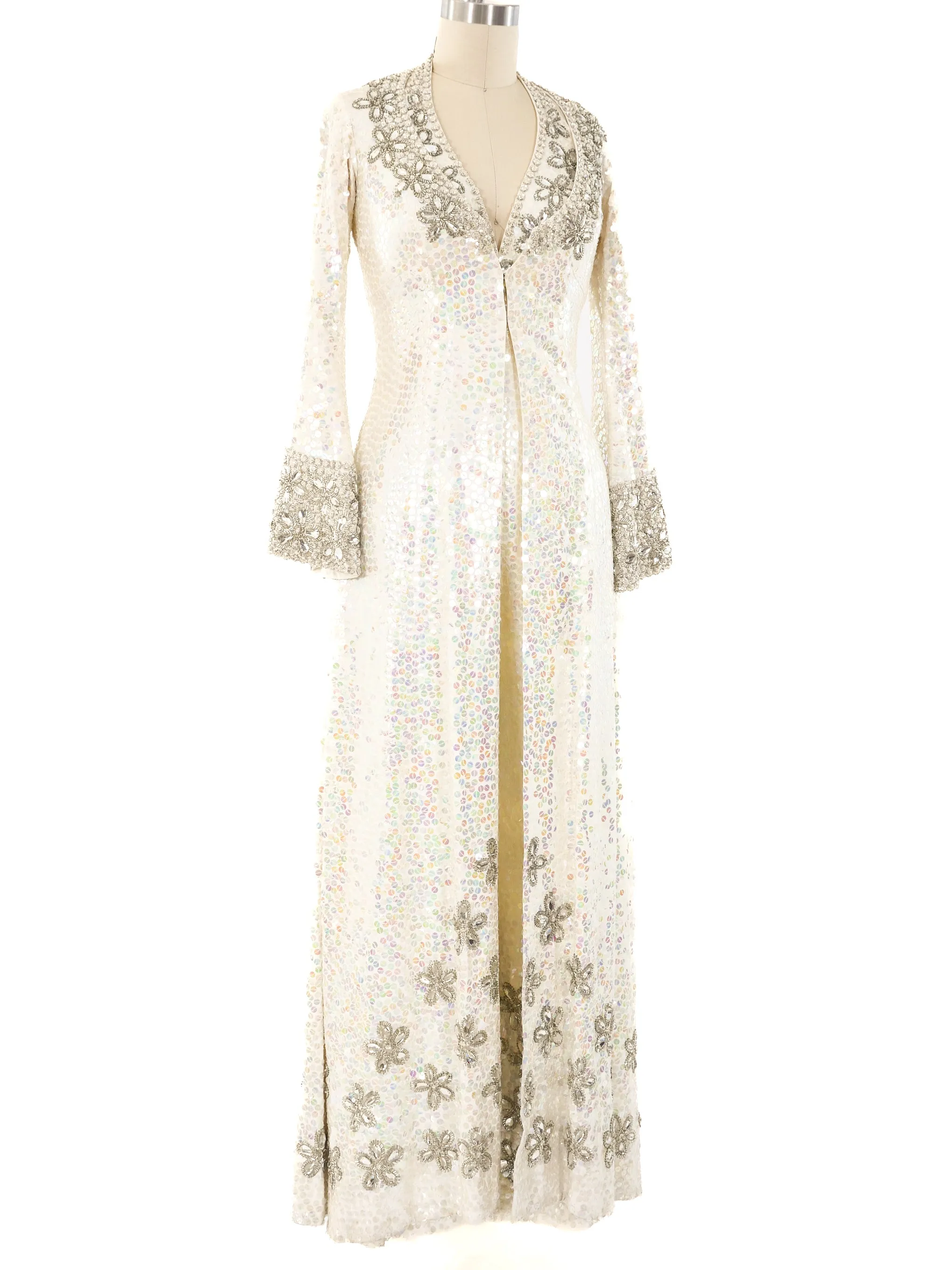 1970's Sequin Embellished Jumpsuit Ensemble