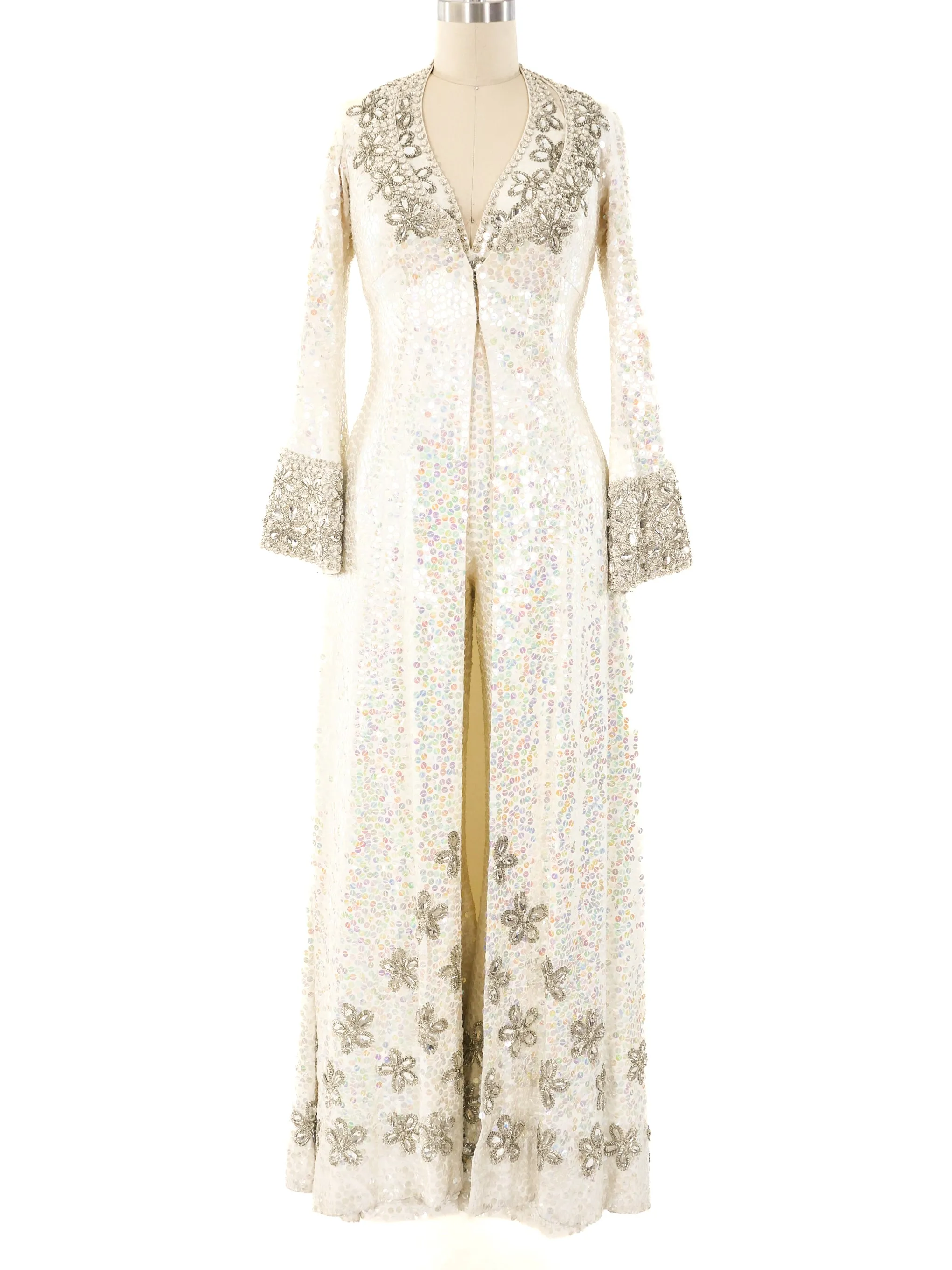 1970's Sequin Embellished Jumpsuit Ensemble