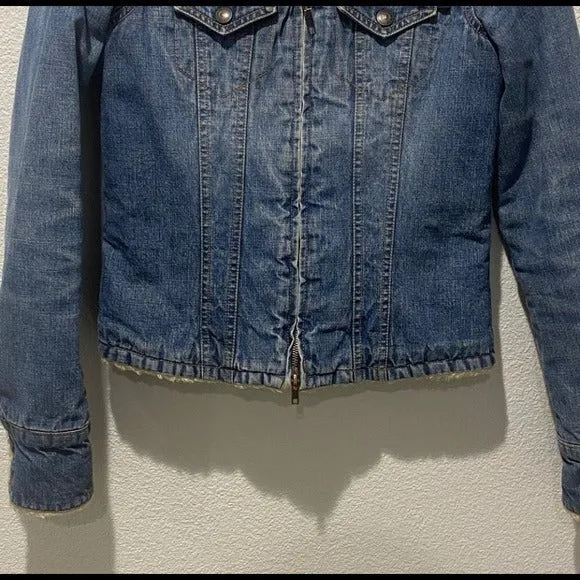A&F | Faux fur lined denim jacket