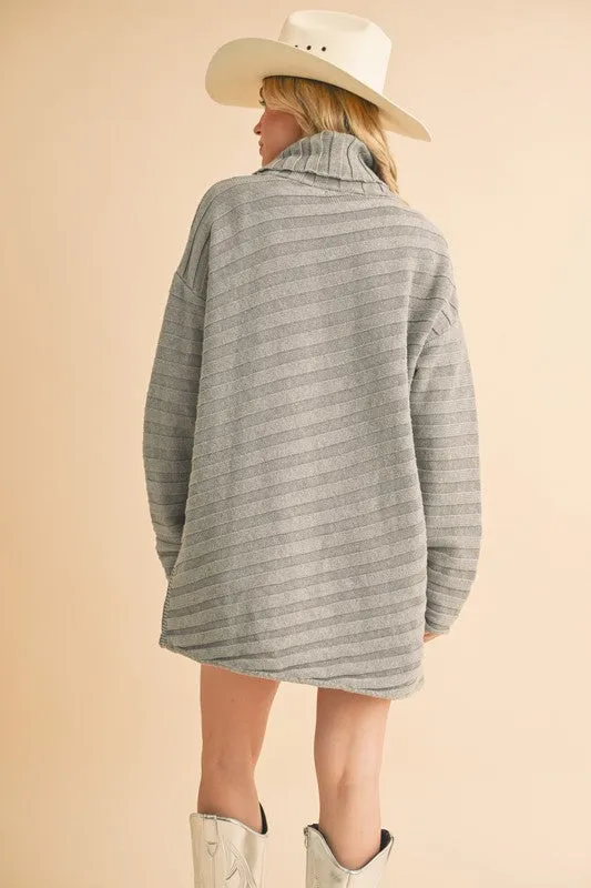 Aemi   Co Asymmetrical Side Slit Turtleneck Sweater