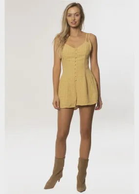Amuse Society Maripose Woven Tank Romper - Marigold