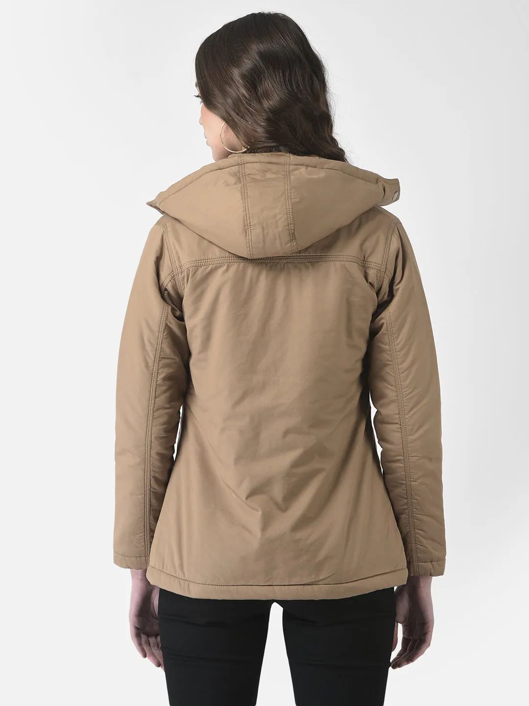 Beige Buttoned Overcoat