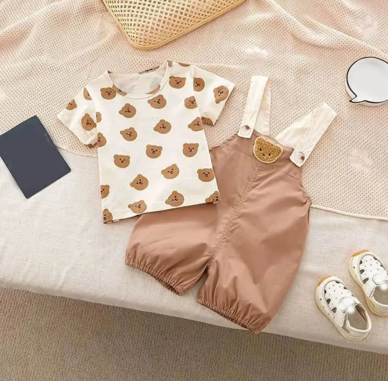Boys and Girls Summer Short Sleeve Jumpsuit Set 6-12M X4987257