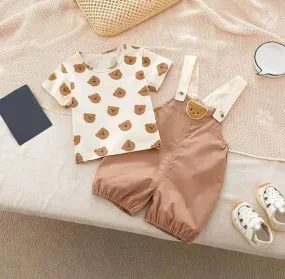 Boys and Girls Summer Short Sleeve Jumpsuit Set 6-12M X4987257
