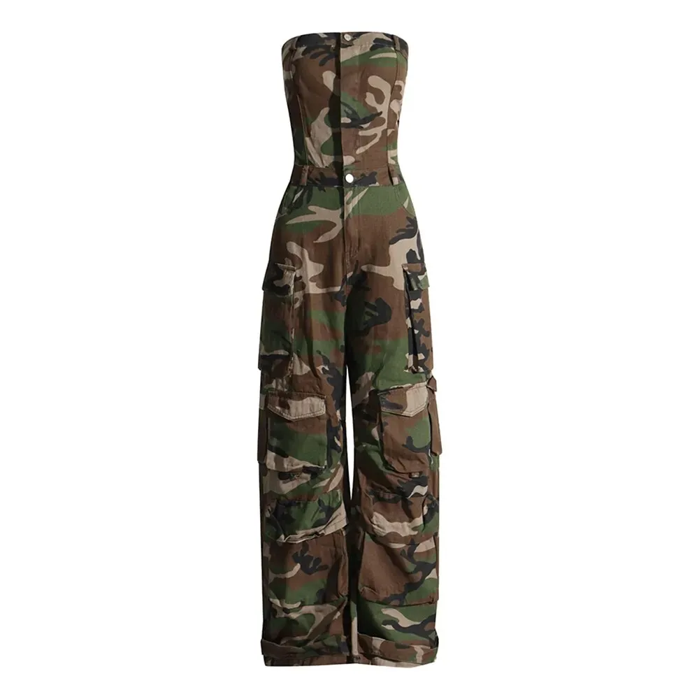 Camouflage Cargo Jumpsuit