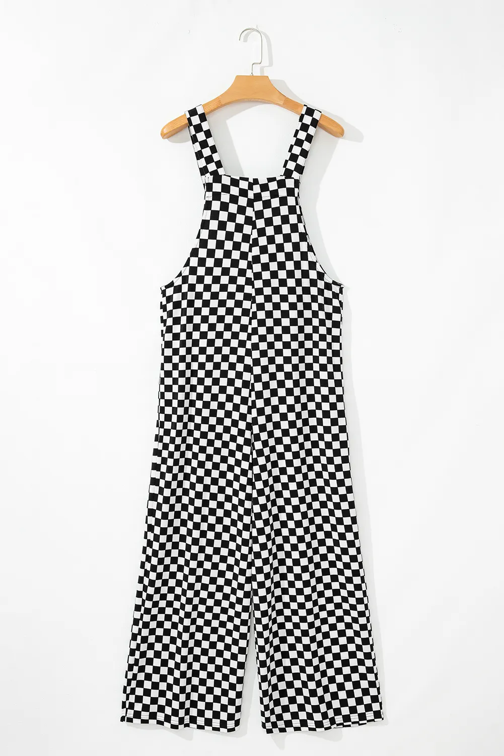 Checker Pocketed Wide Leg Jumpsuit