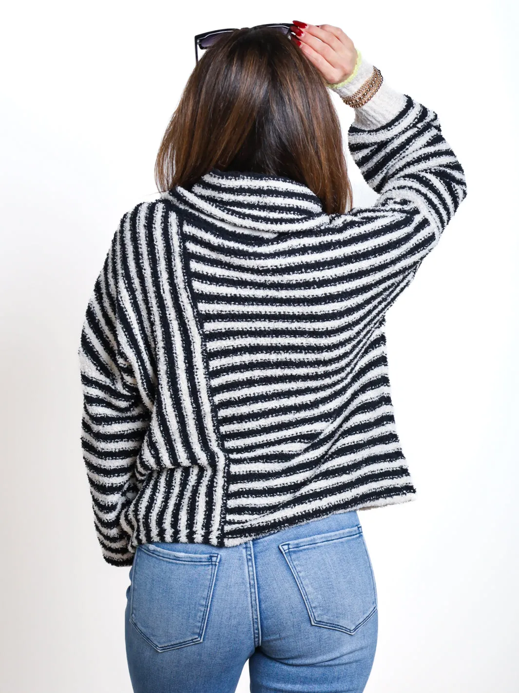 Collected Cutie Turtleneck Striped Sweater- Final Sale