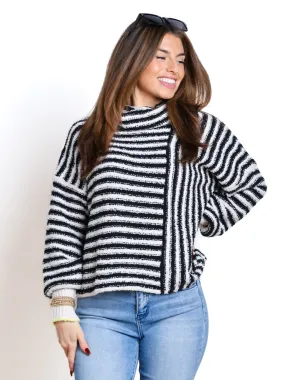 Collected Cutie Turtleneck Striped Sweater- Final Sale