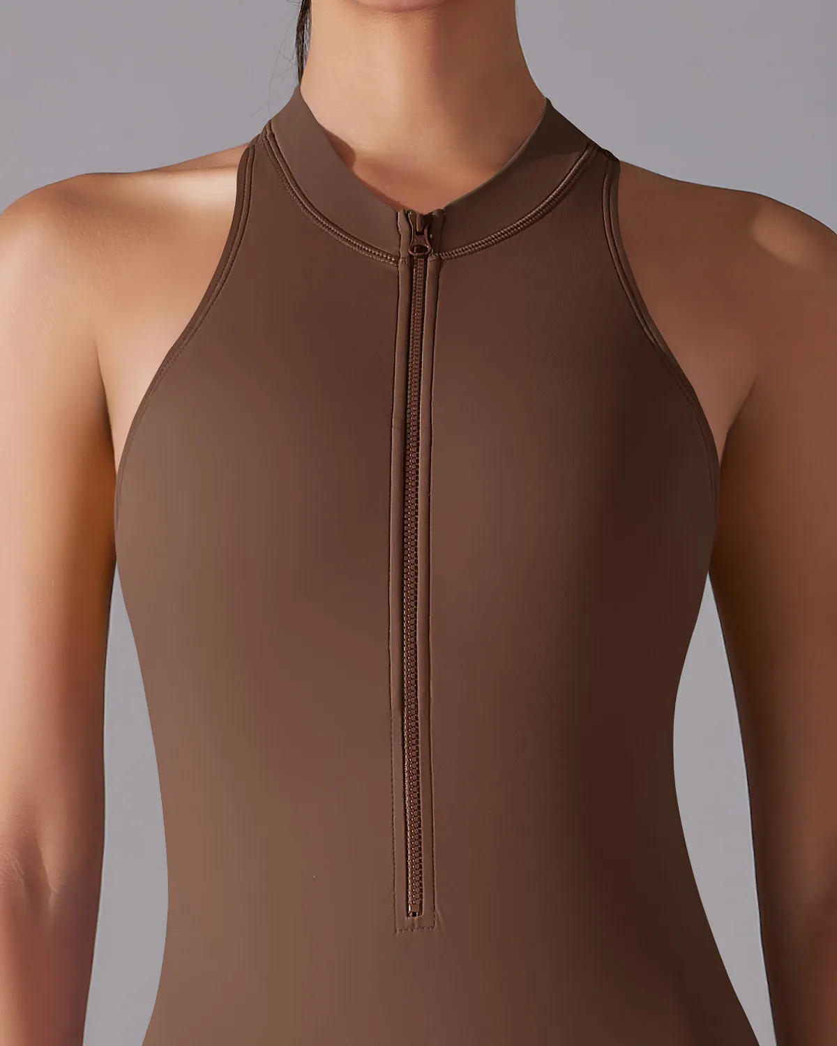 Coralie Seamless Scrunch Jumpsuit - Chocolate