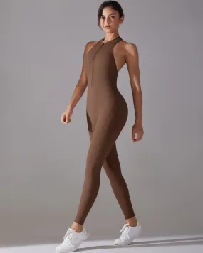 Coralie Seamless Scrunch Jumpsuit - Chocolate