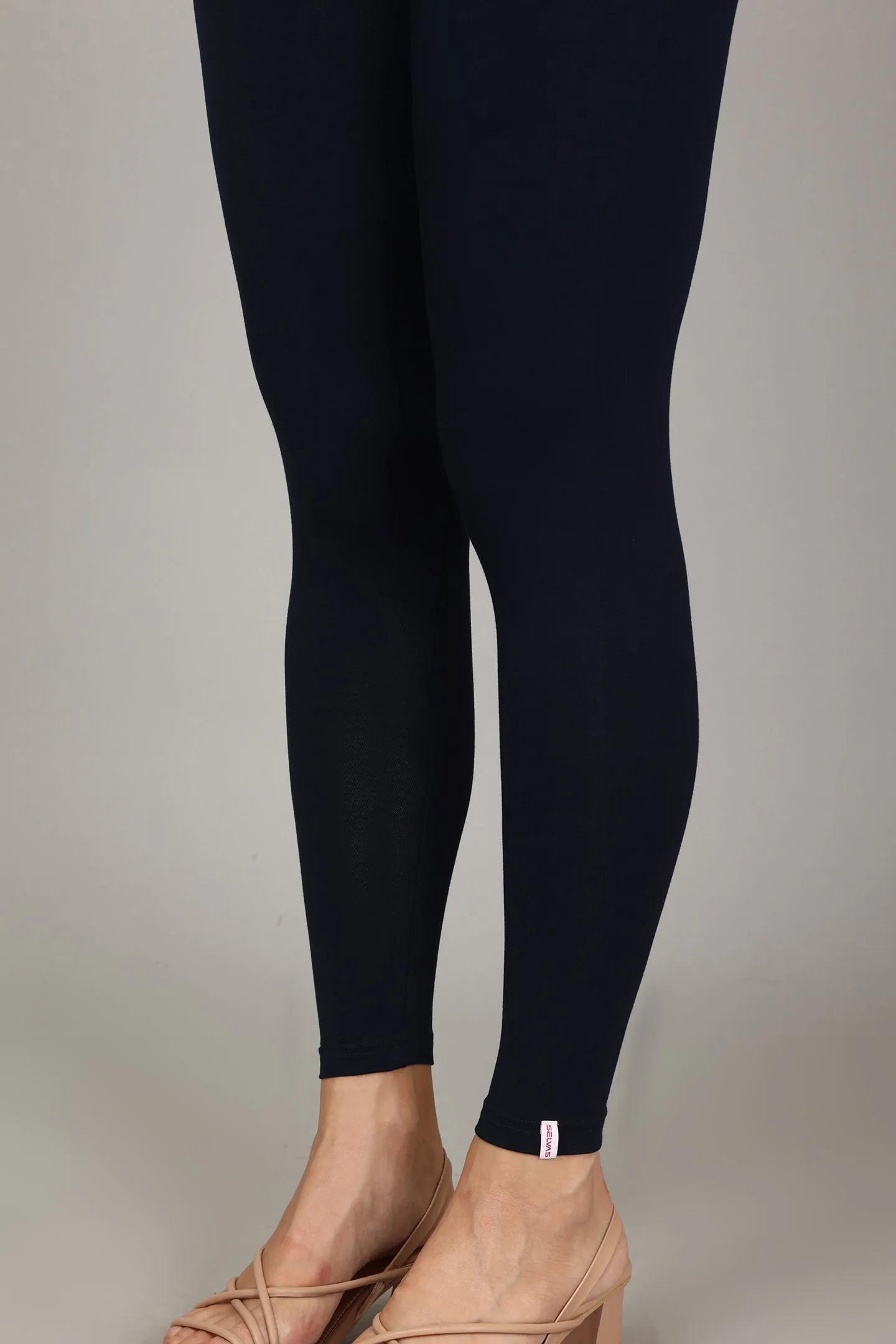 COTTON ANKLE LEGGINGS - NAVY