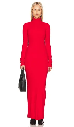 COTTON CITIZEN The Verona Turtleneck Maxi Dress in Red