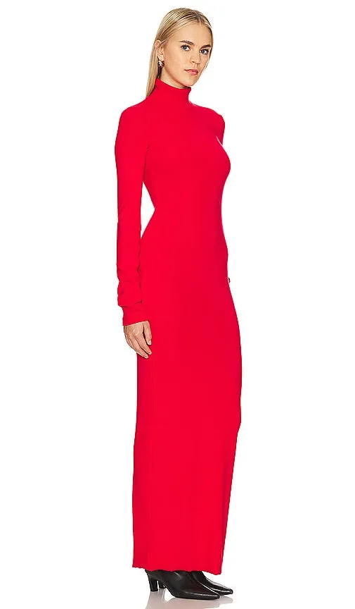 COTTON CITIZEN The Verona Turtleneck Maxi Dress in Red