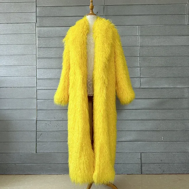 Crop or Full Length Mongolian Faux Fur Coat (Ready to Ship)