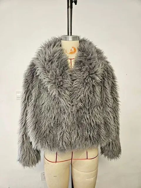 Crop or Full Length Mongolian Faux Fur Coat (Ready to Ship)