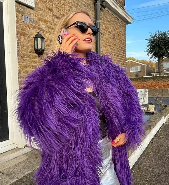 Crop or Full Length Mongolian Faux Fur Coat (Ready to Ship)