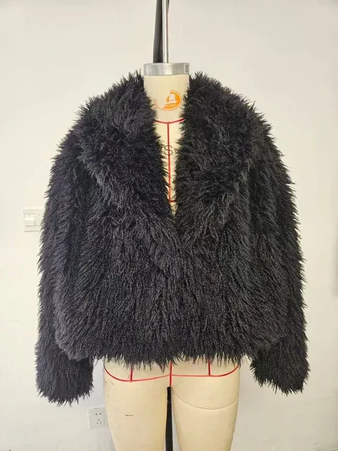 Crop or Full Length Mongolian Faux Fur Coat (Ready to Ship)