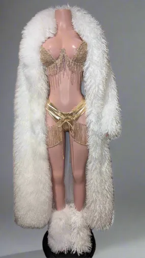 Crop or Full Length Mongolian Faux Fur Coat (Ready to Ship)