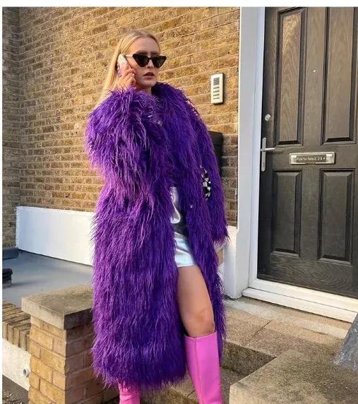 Crop or Full Length Mongolian Faux Fur Coat (Ready to Ship)