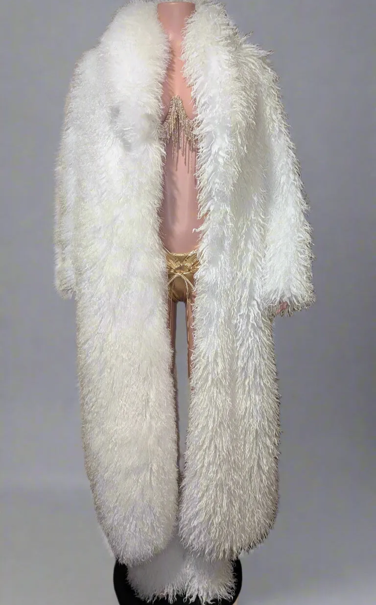 Crop or Full Length Mongolian Faux Fur Coat (Ready to Ship)