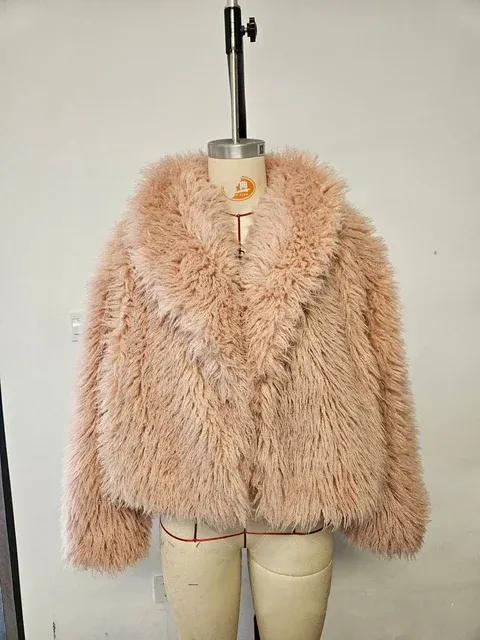 Crop or Full Length Mongolian Faux Fur Coat (Ready to Ship)