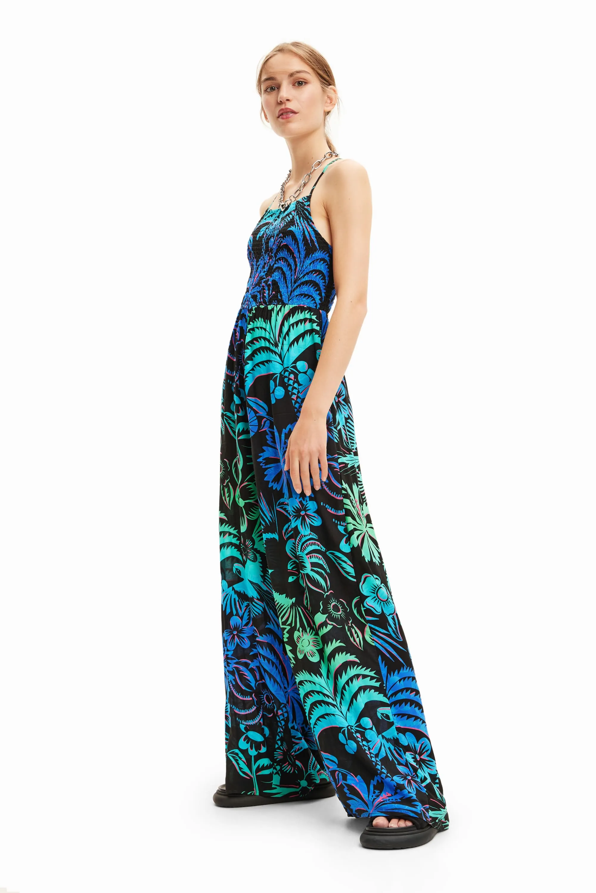 Desigual Jumpsuit Tropi Blue Tropical Jumpsuit 23SWMW24