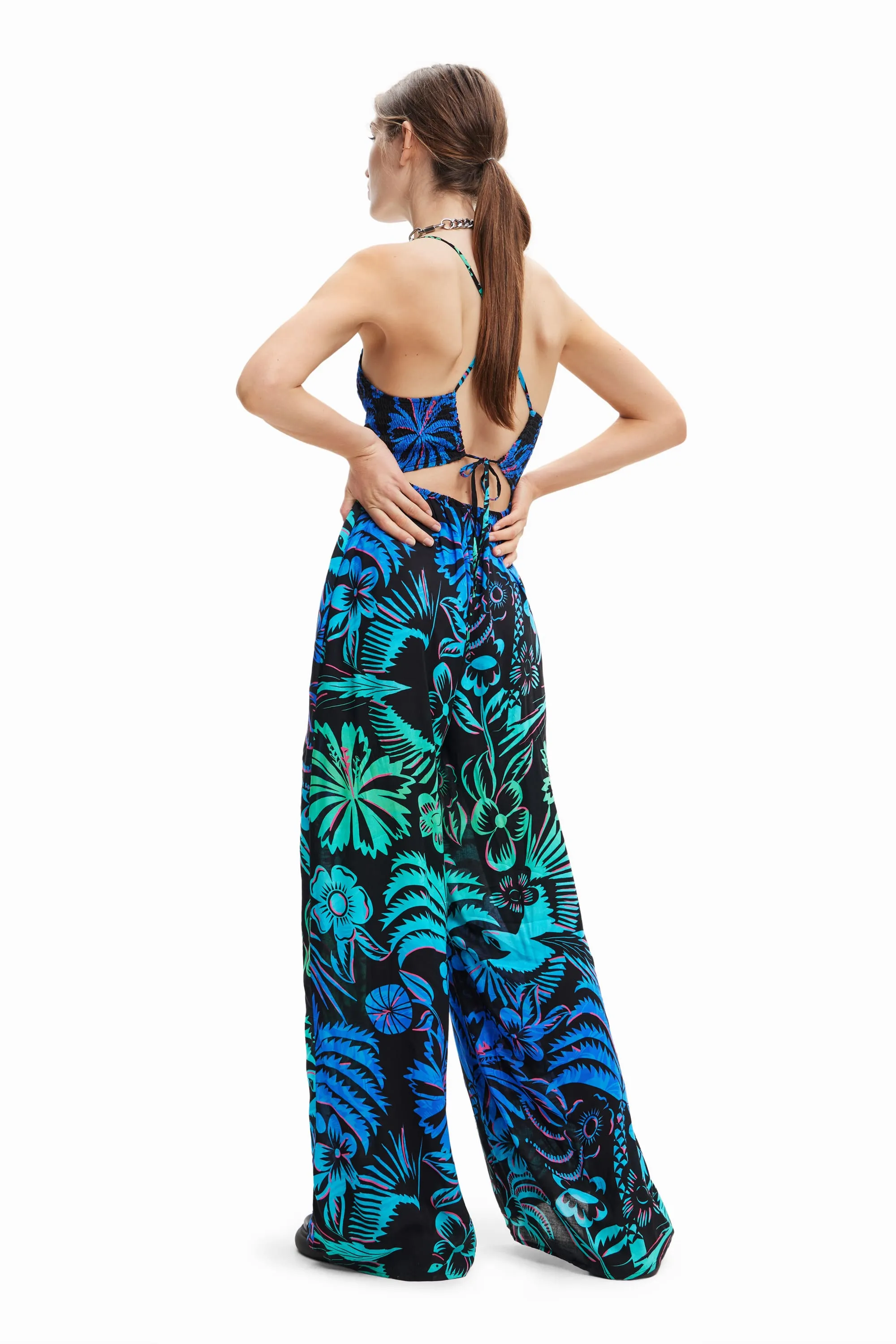 Desigual Jumpsuit Tropi Blue Tropical Jumpsuit 23SWMW24