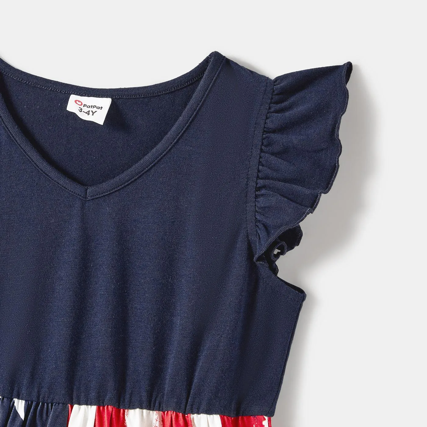 Family Matching Outfits Independence Day Stars & Striped Print Dresses and T-Shirts