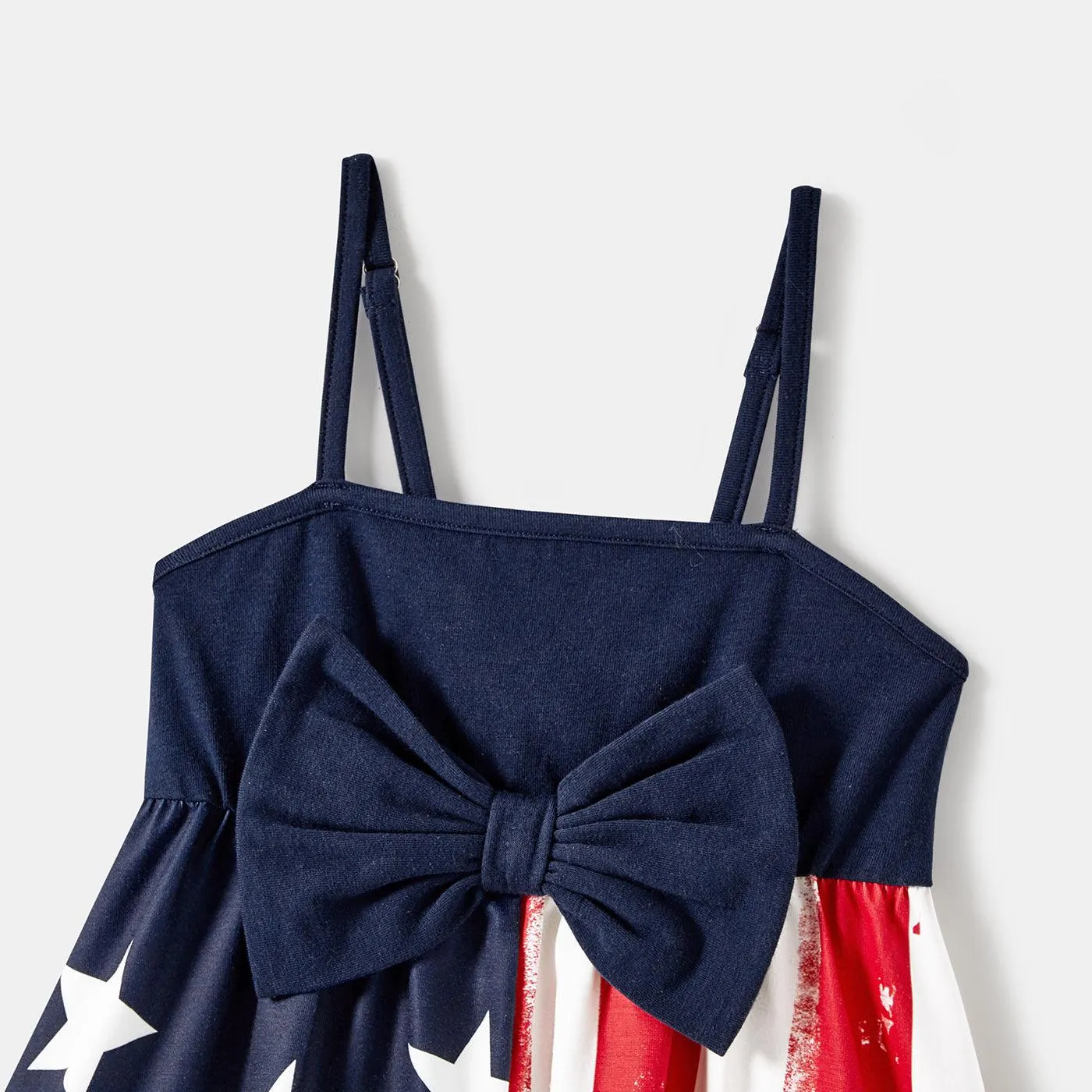 Family Matching Outfits Independence Day Stars & Striped Print Dresses and T-Shirts