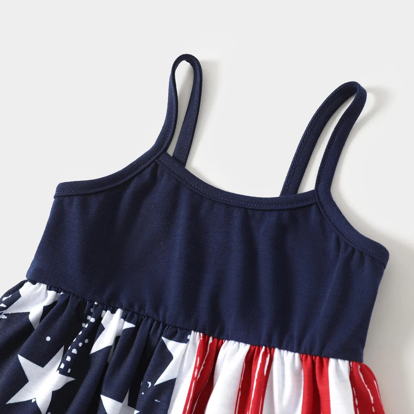 Family Matching Outfits Independence Day Stars & Striped Print Dresses and T-Shirts
