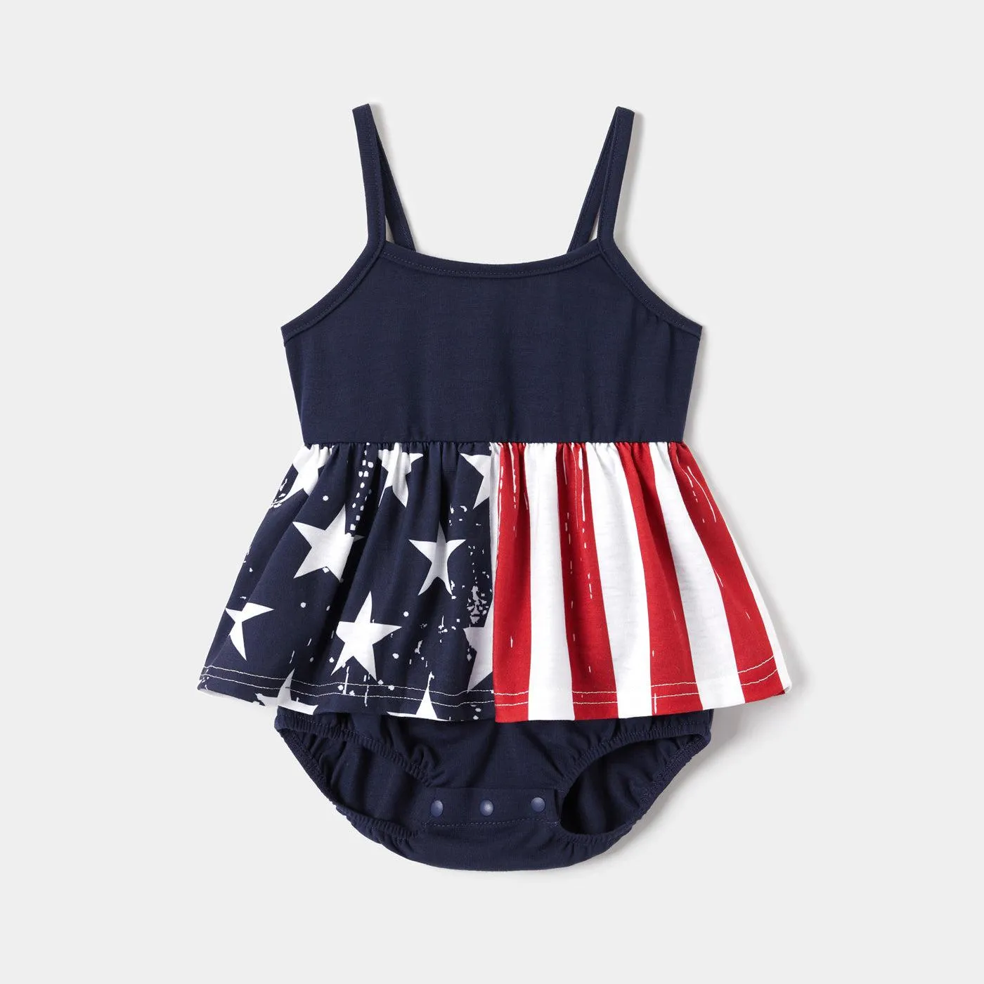 Family Matching Outfits Independence Day Stars & Striped Print Dresses and T-Shirts