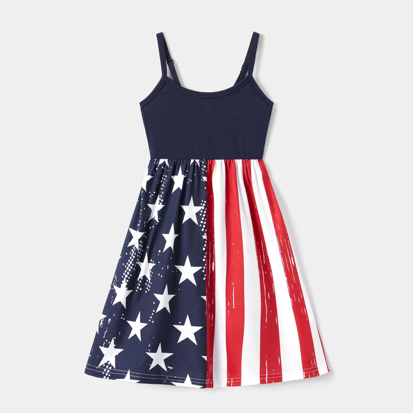 Family Matching Outfits Independence Day Stars & Striped Print Dresses and T-Shirts
