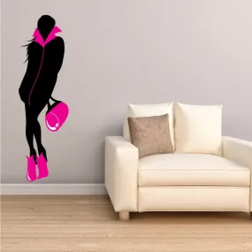Fashion Girl in Pink Jumpsuit Sticker