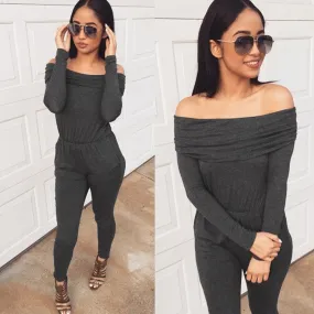 FASHION OFF SHOULDER JUMPSUIT