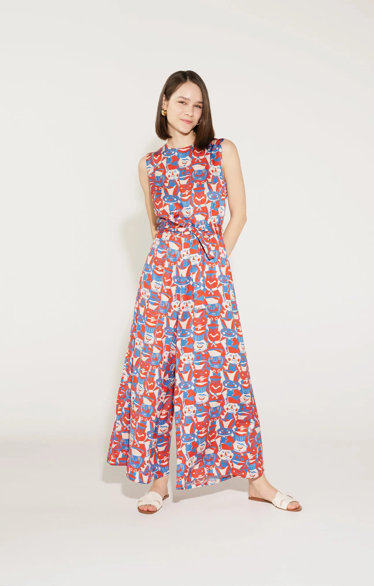 FAZEKAS sleeveless jumpsuit 'Miska Faces'
