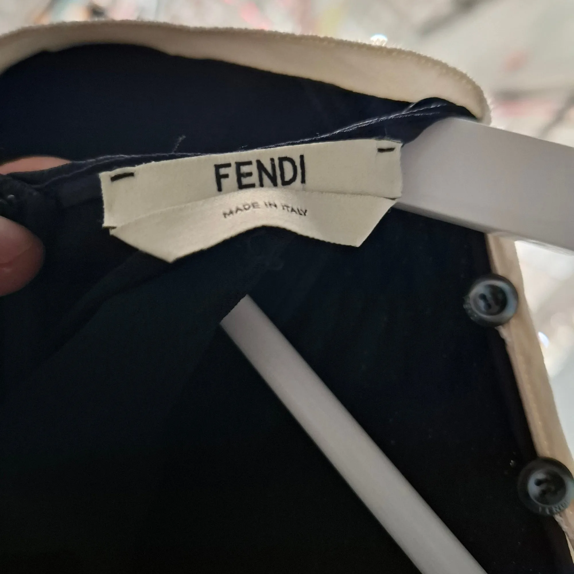 Fendi Scarf Detail Long Sleeve Jumpsuit in Black Polyester