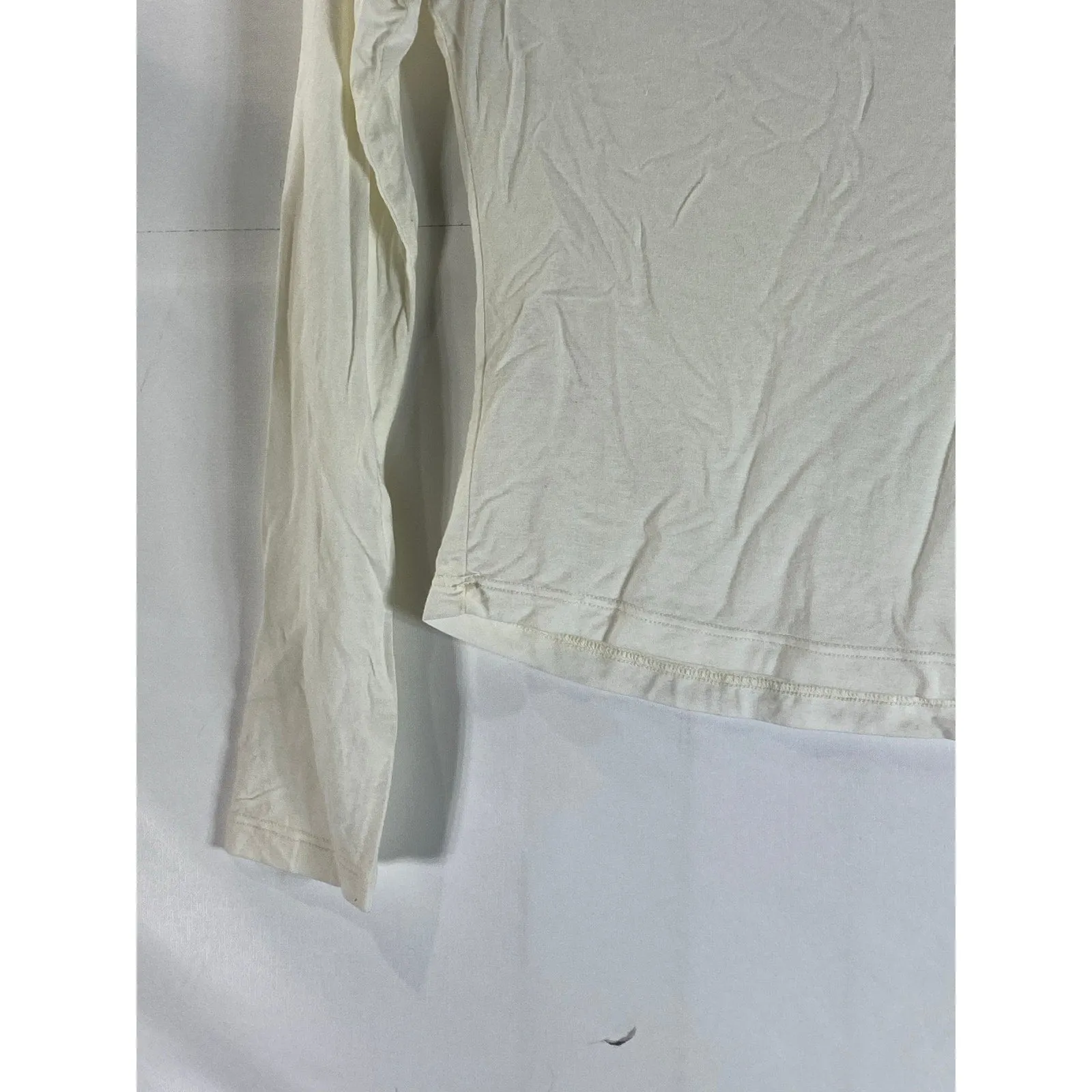 FINAL TOUCH Women's Beige Solid Long Sleeve Pullover Turtleneck Top SZ S