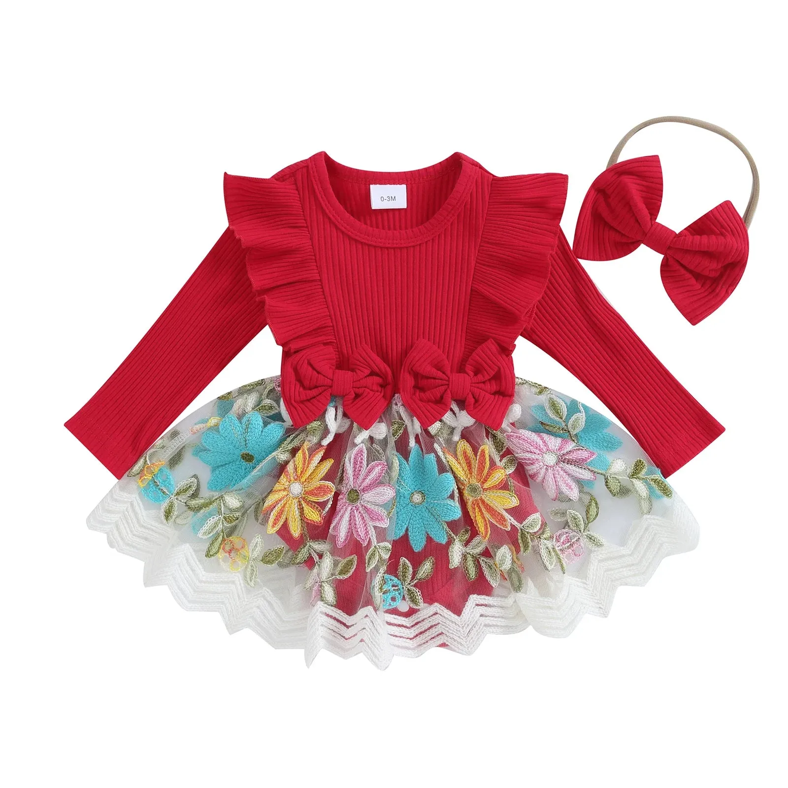 Floral Brocade Romper Dress & Headband