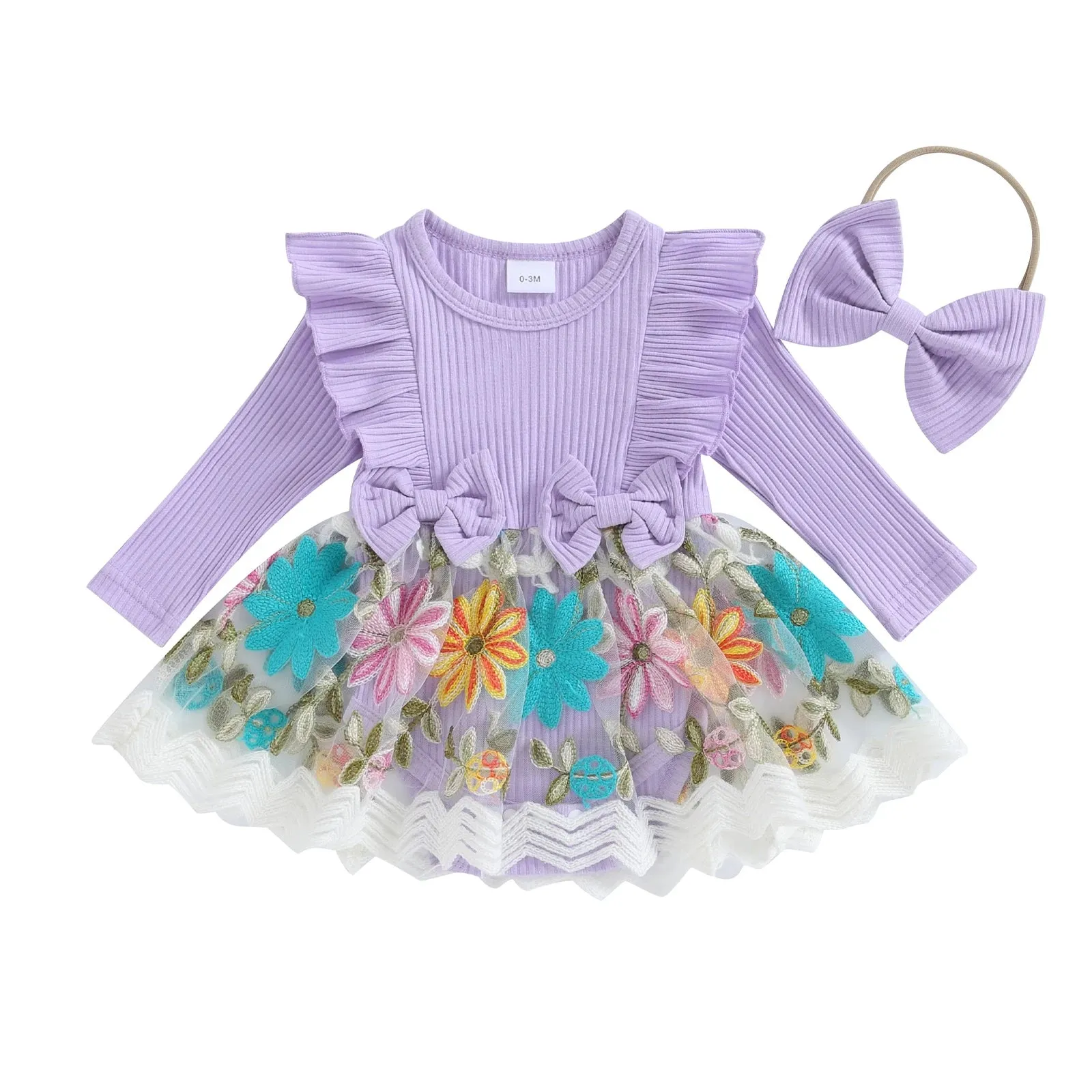 Floral Brocade Romper Dress & Headband
