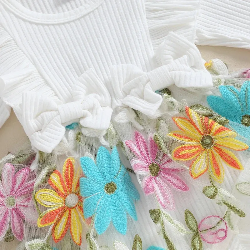 Floral Brocade Romper Dress & Headband