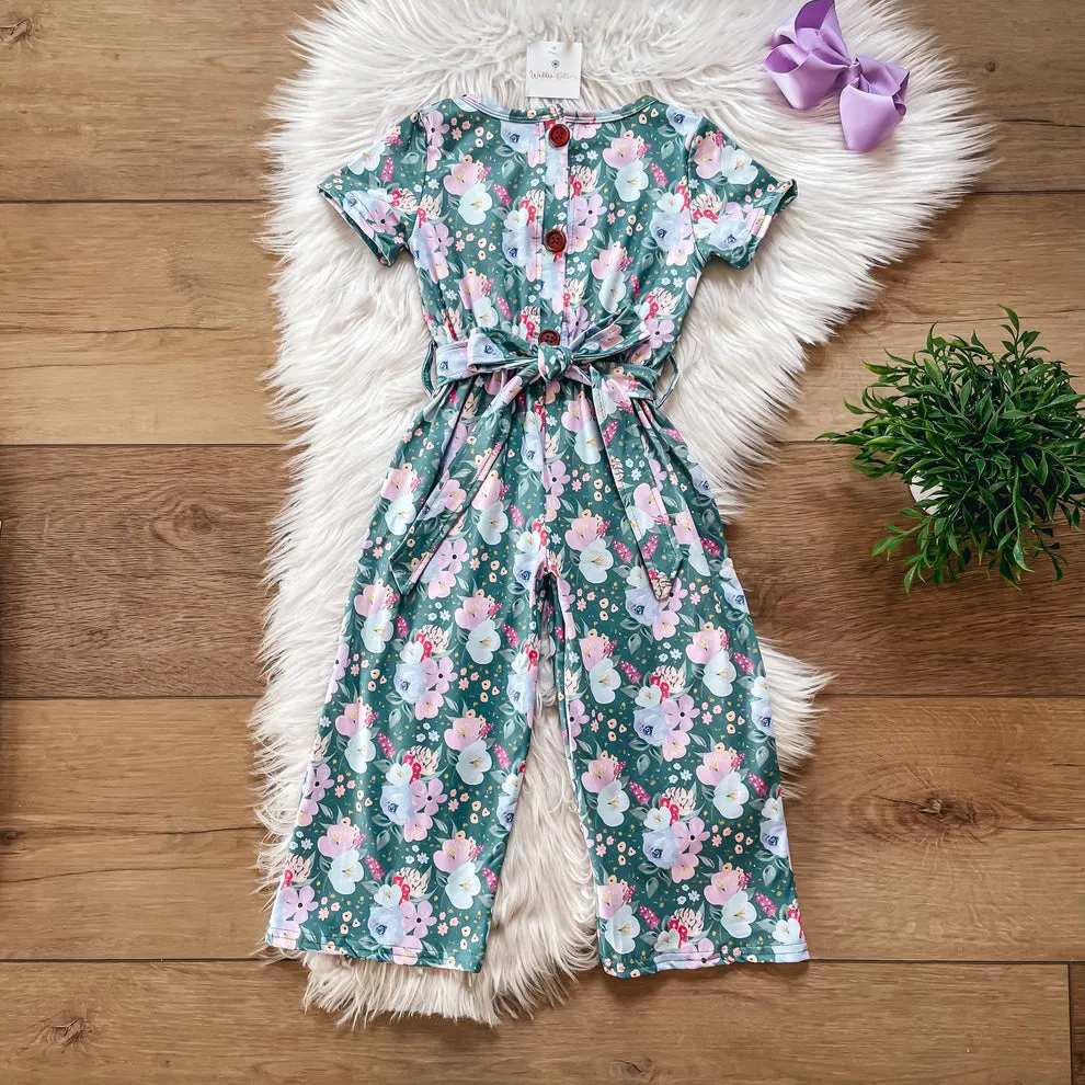 Green Floral Jumpsuit