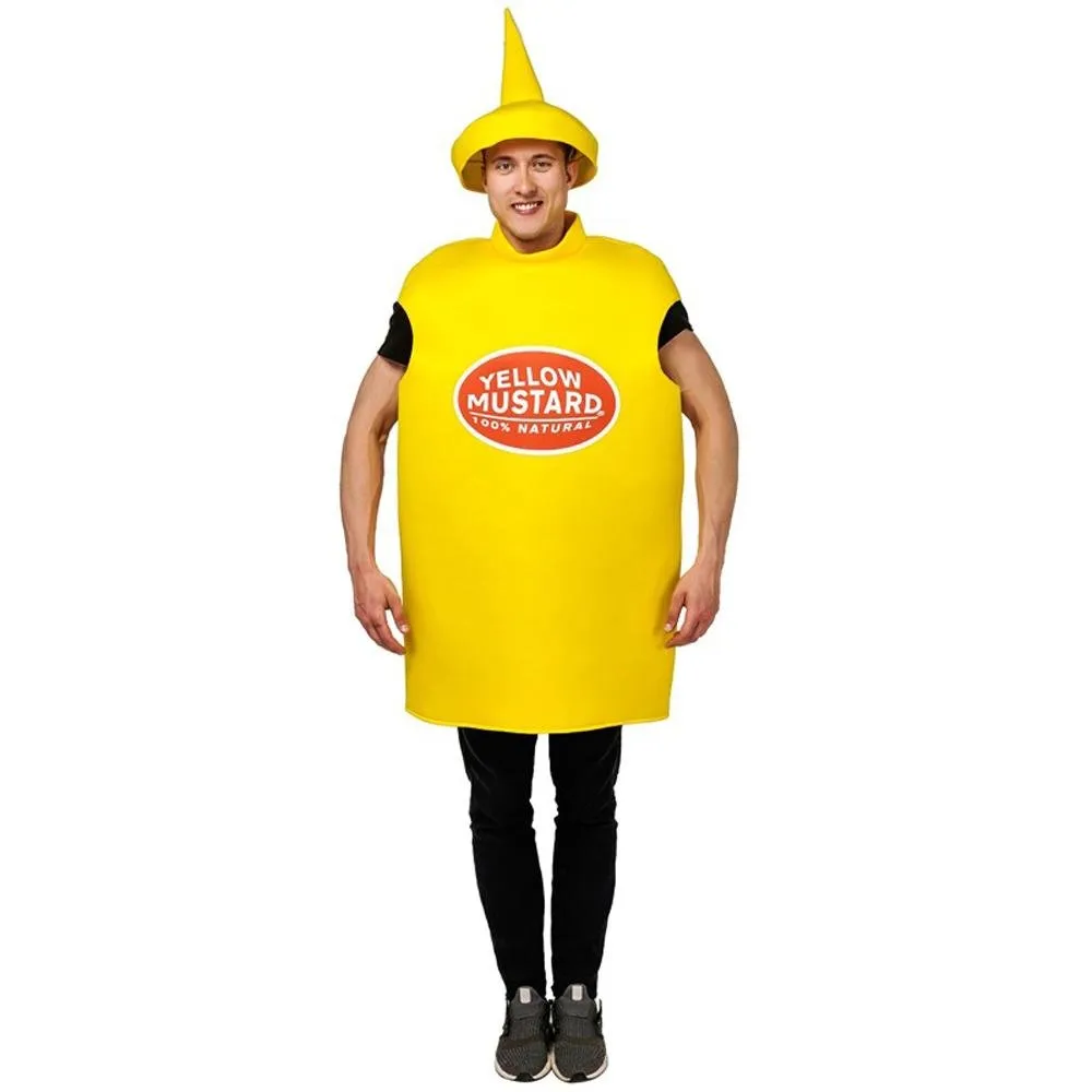 Halloween Adult Couples Mustard Ketchup jumpsuit Costume Cosplay Party