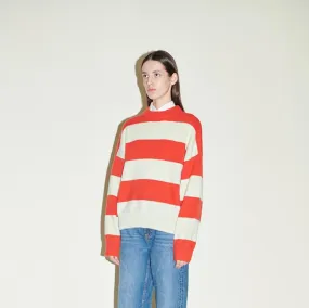 HEIDI Stripe Jumper | Red & Apple Green