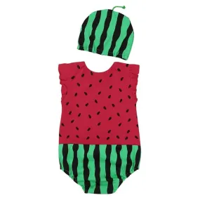 Infant Ruffled Sleeveless Jumpsuit With Hat