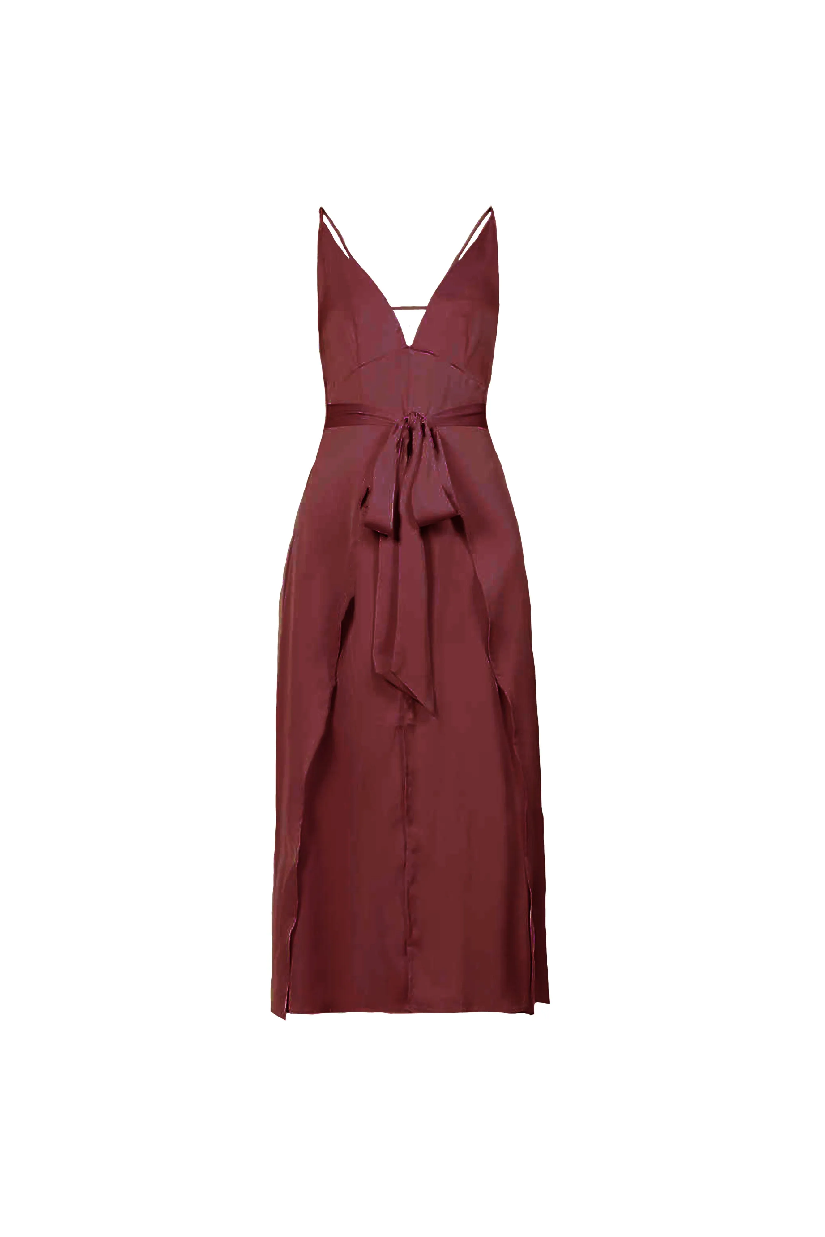 Jolie Burgundy Satin Slip Dress