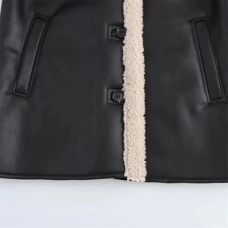 Kate Leather Fur Coat