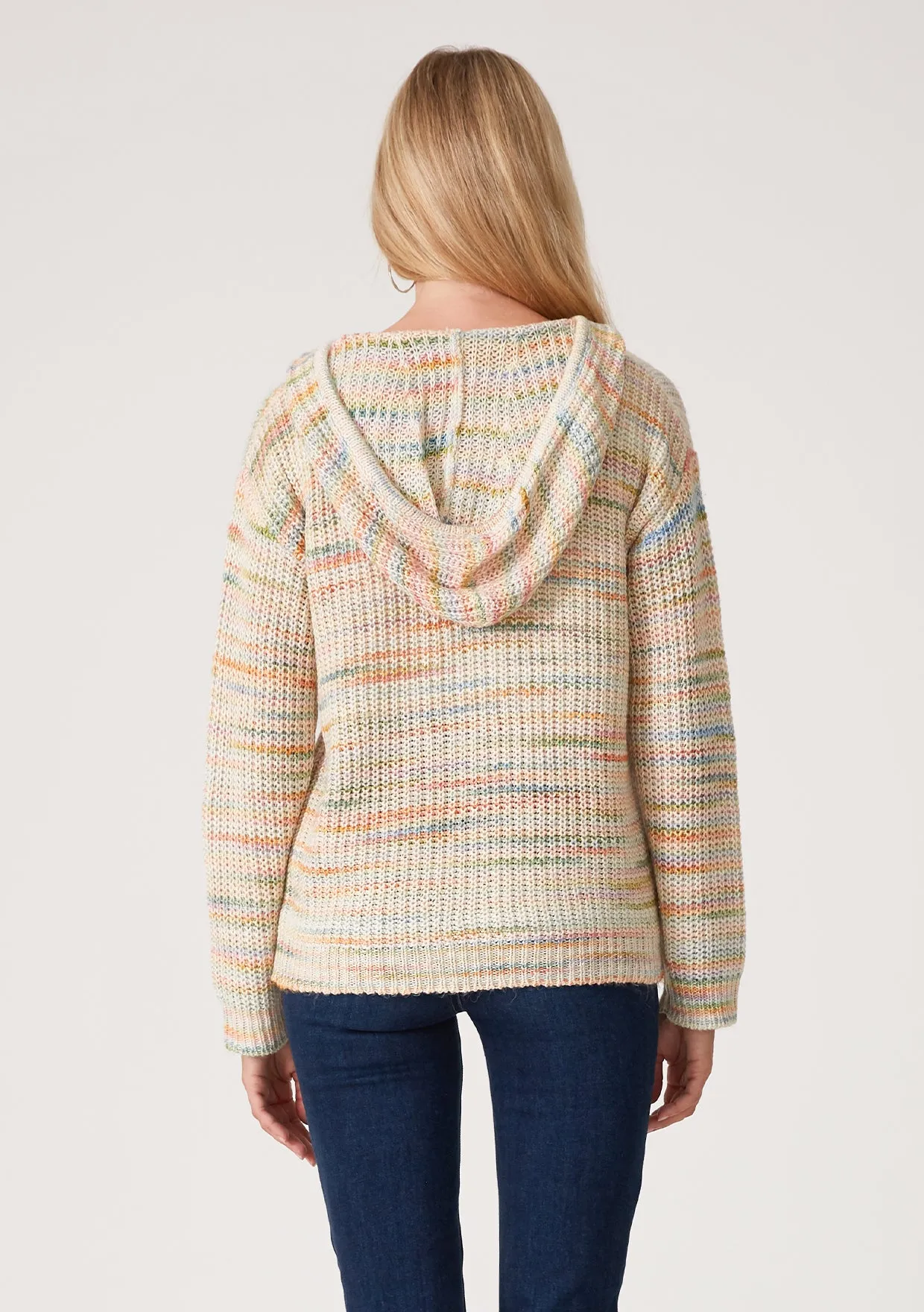 Knitted Long Sleeve Space Dye Hoodie