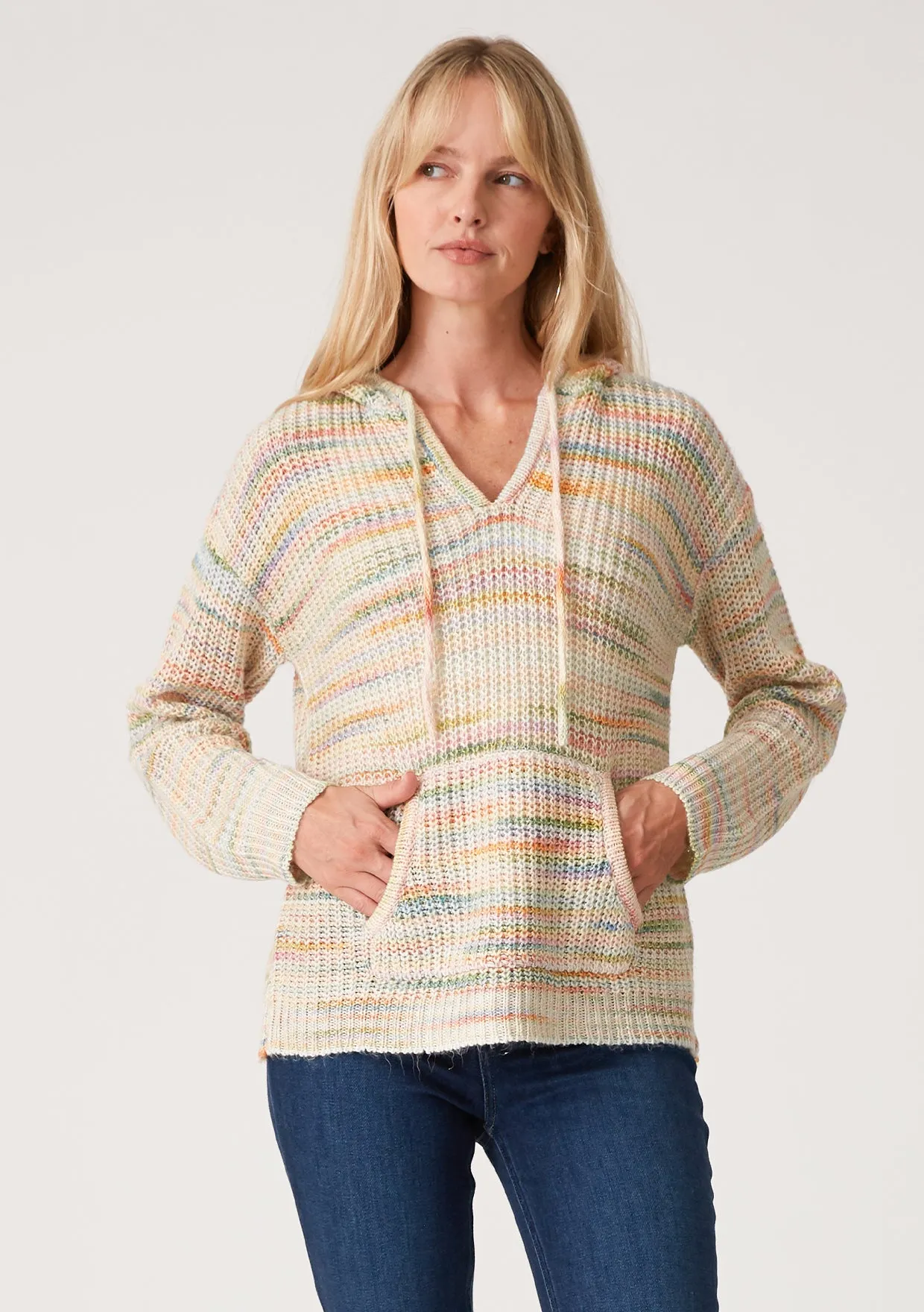 Knitted Long Sleeve Space Dye Hoodie